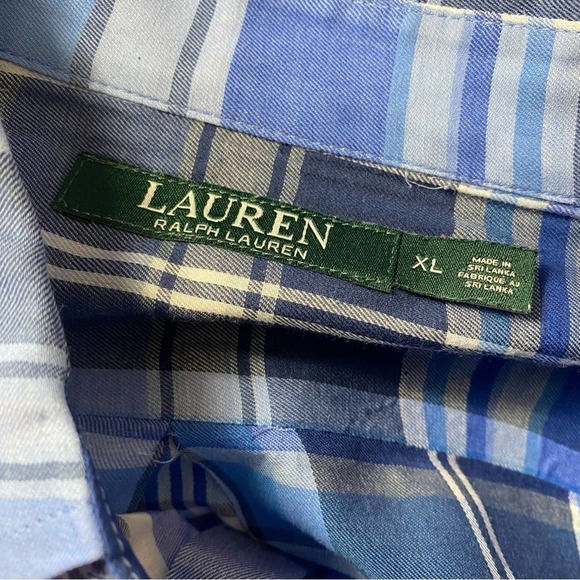 LAUREN RALPH LAUREN PLAID SIZE XL LIGHTWEIGHT SHIRT - Picture 7 of 7